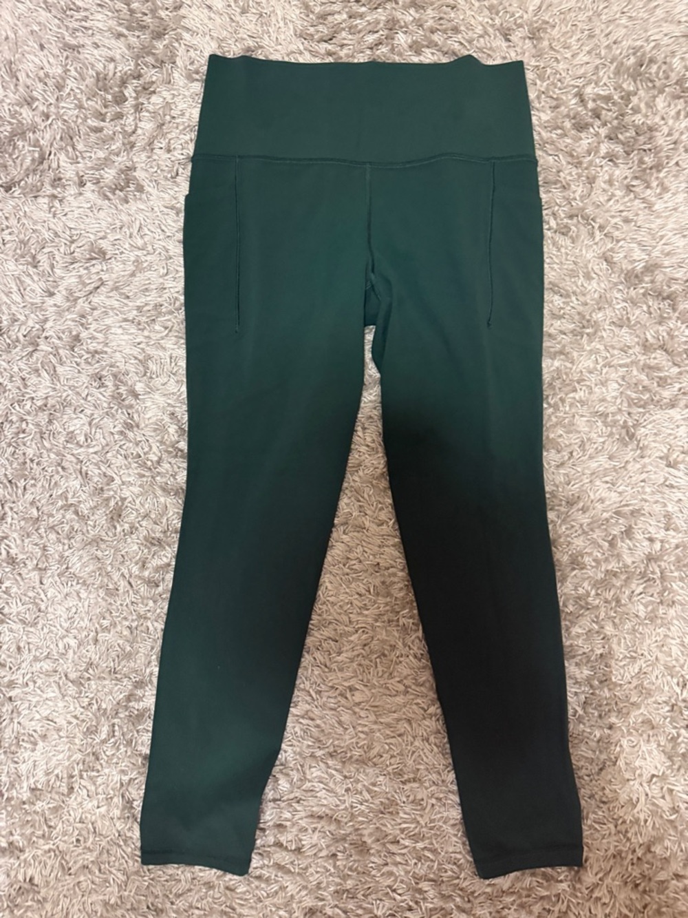 Athleta Deep Green High-Rise Performance Leggings w/ Pockets
